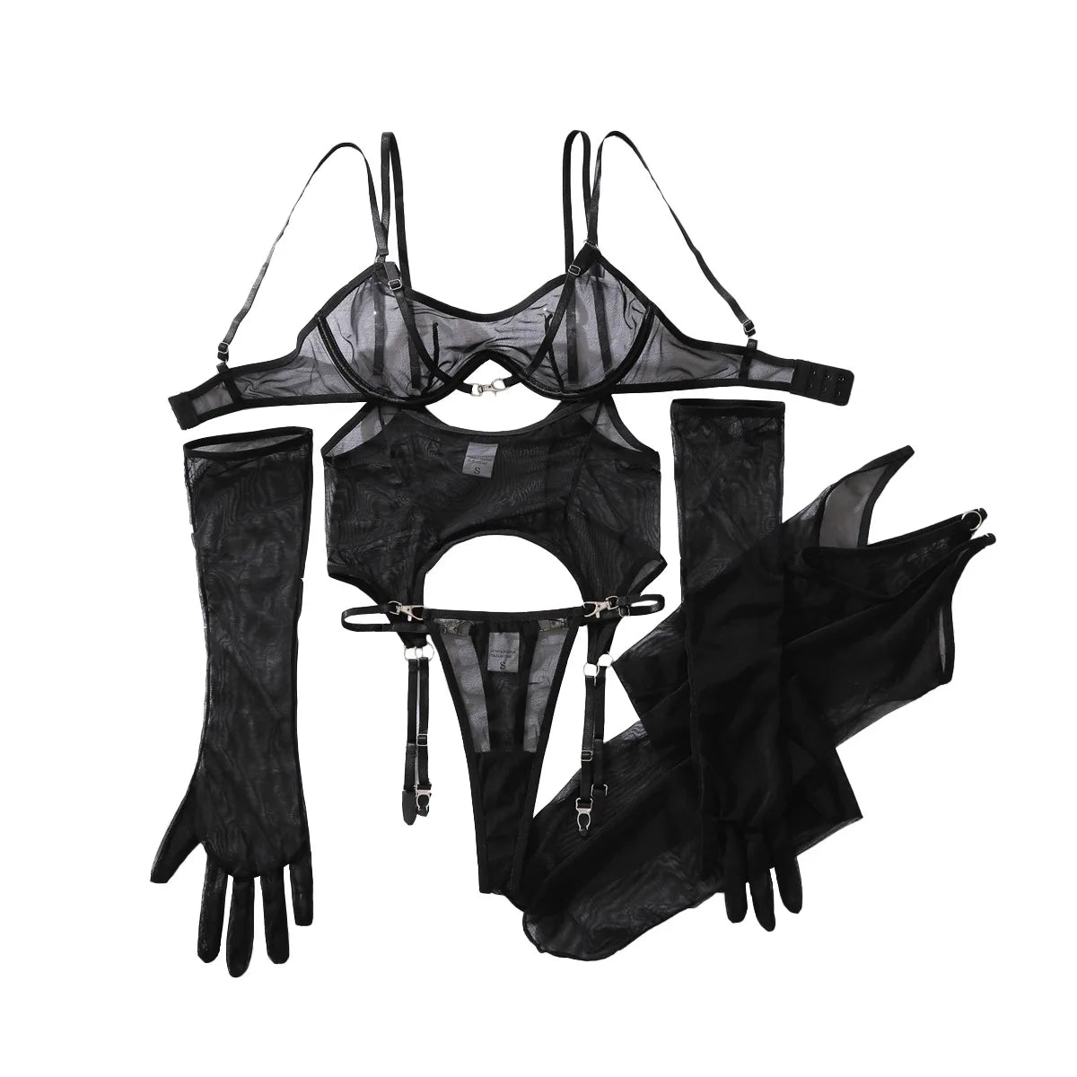 After Dark Sheer Mesh Lingerie Set