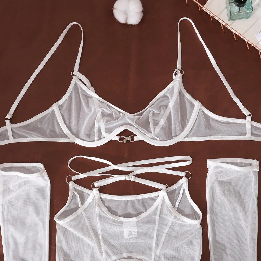 After Dark Sheer Mesh Lingerie Set